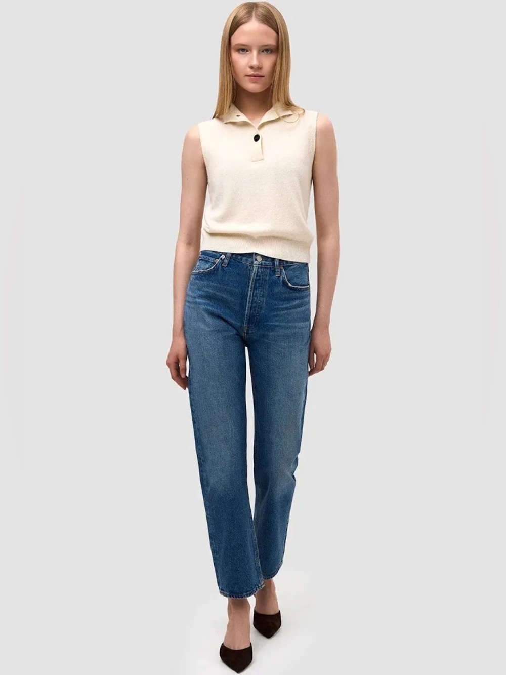 Agolde Pinch Waist Straight-Leg Jeans in Deep Indigo Size 25 NWOT